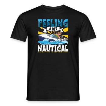 Bateau papa Capitaine Pontoon Sailor Croisière - T-shirt homme - noir - Devant - AI Model Male 178 light (178cm)