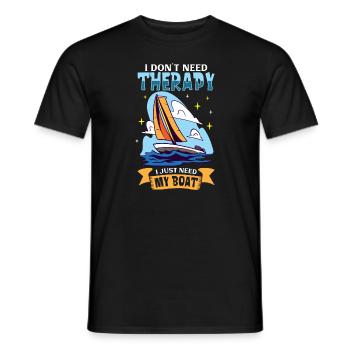 Bateau papa Capitaine Pontoon Sailor Croisière - T-shirt homme - noir - Devant - AI Model Male 178 light (178cm)