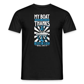 Bateau papa Capitaine Pontoon Sailor Croisière - T-shirt homme - noir - Devant - AI Model Male 178 light (178cm)