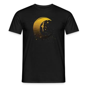 Phases de la Lune, pleine lune, étoiles, espace, lune, nuit - T-shirt homme - noir - Devant - AI Model Male 178 light (178cm)