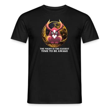 Owl Quote Owl Owl Lover Insomnia meme Late night - Männer T-Shirt - Schwarz - Vorne - AI Model Male 178 light (178cm)
