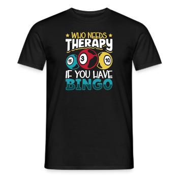 Jeu de cartes de bingo Grand-mère Joueur de bingo Cartes de bingo - T-shirt homme - noir - Devant - AI Model Male 178 light (178cm)