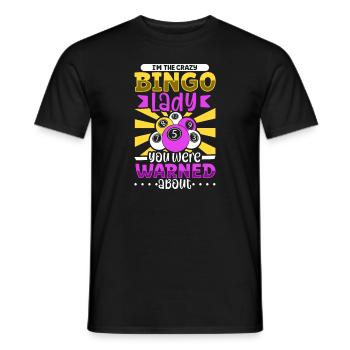 Jeu de cartes de bingo Grand-mère Joueur de bingo Cartes de bingo - T-shirt homme - noir - Devant - AI Model Male 178 light (178cm)