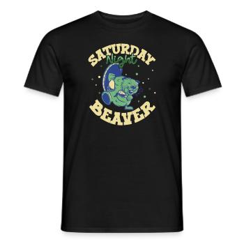 Beaver Fan Beaver Lovers Funny Beaver Gift - Men's T-Shirt - black - Front - AI Model Male 178 light (178cm)