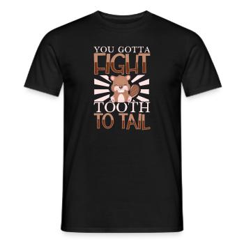Beaver Fan Beaver Lover Funny Beaver Gift - Men's T-Shirt - black - Front - AI Model Male 178 light (178cm)