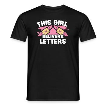 Postal clerk Postlady Postman Post Office - Men's T-Shirt - black - Front - AI Model Male 178 light (178cm)