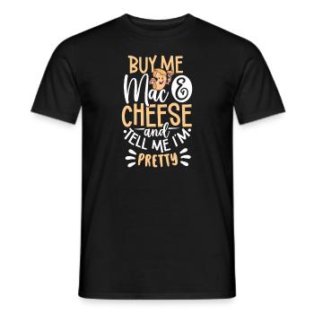 MAC AND CHEESE GIFT: powered by mac & cheese - Männer T-Shirt - Schwarz - Vorne - AI Model Male 178 light (178cm)