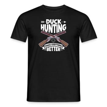 Duck Hunt Duck Hunter Bird Hunting Duck Hunting - Men's T-Shirt - black - Front - AI Model Male 178 light (178cm)