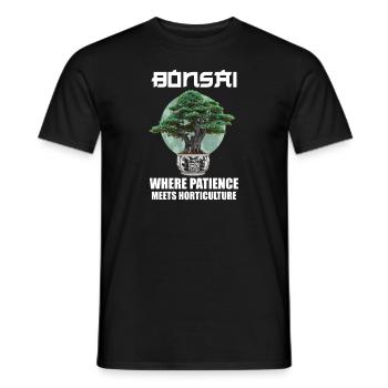 Bonsaï Japon Silhouette Jardinier Jardinier Amoureux du Jardinage - T-shirt homme - noir - Devant - AI Model Male 178 light (178cm)