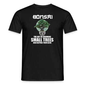 Bonsai Japan Silhouette Gardener Gardening Lover - Men's T-Shirt - black - Front - AI Model Male 178 light (178cm)