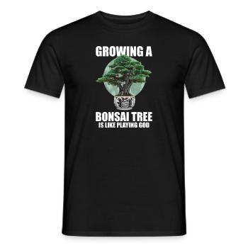 Bonsai Japan Silhouette Gardener Gardening Lover - Men's T-Shirt - black - Front - AI Model Male 178 light (178cm)