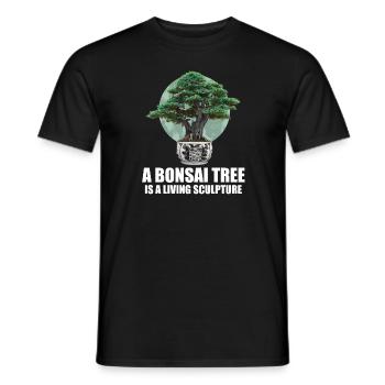 Bonsai Japan Silhouette Gardener Gardening Lover - Men's T-Shirt - black - Front - AI Model Male 178 light (178cm)