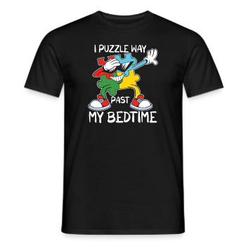 Puzzle Lover Jigzaw Puzzle Board Game Puzzler - Men's T-Shirt - black - Front - AI Model Male 178 light (178cm)