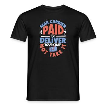 Postal clerk Postlady Postman Post Office - Men's T-Shirt - black - Front - AI Model Male 178 light (178cm)