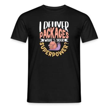 Postal clerk Postlady Postman Post Office - Men's T-Shirt - black - Front - AI Model Male 178 light (178cm)