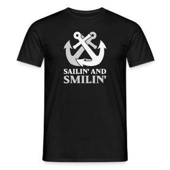 Bateau papa Capitaine Pontoon Sailor Croisière - T-shirt homme - noir - Devant - AI Model Male 178 light (178cm)