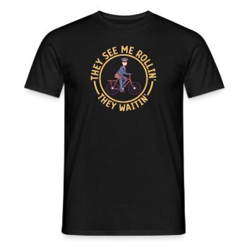 Postal worker mail lady postman mail - Men's T-Shirt - black - Front - AI Model Male 178 light (178cm)
