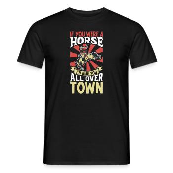 Cowboy Barn Bull Rider Rodeo Country Western - Männer T-Shirt - Schwarz - Vorne - AI Model Male 178 light (178cm)