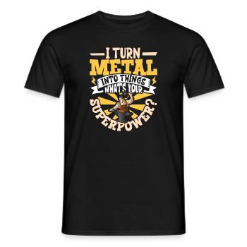 Blacksmith Metalworker Bladesmith Metal - Men's T-Shirt - black - Front - AI Model Male 178 light (178cm)