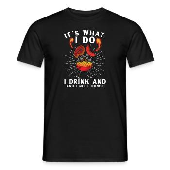 Bbq Grill Griller Grillmaster Barbecue Viande Boeuf - T-shirt homme - noir - Devant - AI Model Male 178 light (178cm)
