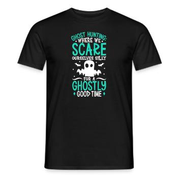 Paranormal Research Halloween Ghost Hunter - Men's T-Shirt - black - Front - AI Model Male 178 light (178cm)