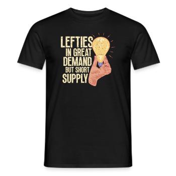 Left Handed Lefty Left-Hander Leftie Buddy - Männer T-Shirt - Schwarz - Vorne - AI Model Male 178 light (178cm)