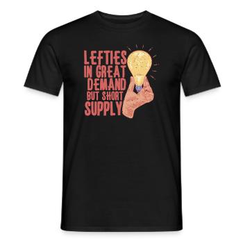 Left Handed Lefty Left-Hander Leftie Buddy - Männer T-Shirt - Schwarz - Vorne - AI Model Male 178 light (178cm)