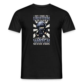 Police Policier Bureau de police - T-shirt homme - noir - Devant - AI Model Male 178 light (178cm)