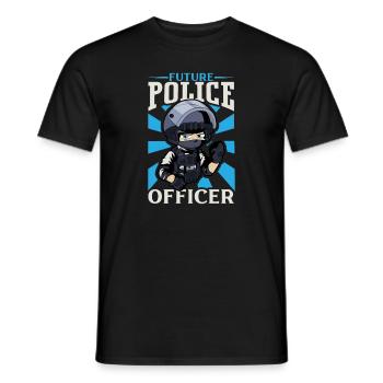 Police Policier Bureau de police - T-shirt homme - noir - Devant - AI Model Male 178 light (178cm)