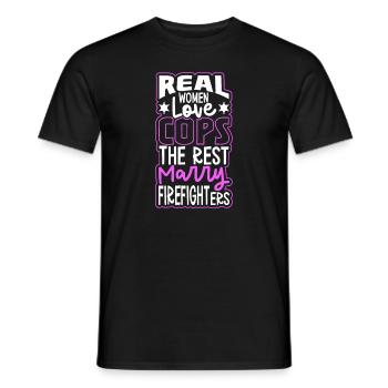 Policier Officier de police Bureau de la police - T-shirt homme - noir - Devant - AI Model Male 178 light (178cm)