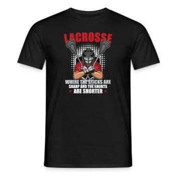 Lacrosse-spieler Lacrosse-trainer Lax Player - Männer T-Shirt - Schwarz - Vorne - AI Model Male 178 light (178cm)