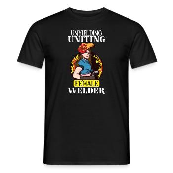 Female Welder Funny - Men's T-Shirt - black - Front - AI Model Male 178 light (178cm)