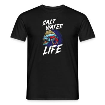 Salzwasserangeln Fisherman Barsch Angelrute Bobbe - Männer T-Shirt - Schwarz - Vorne - AI Model Male 178 light (178cm)