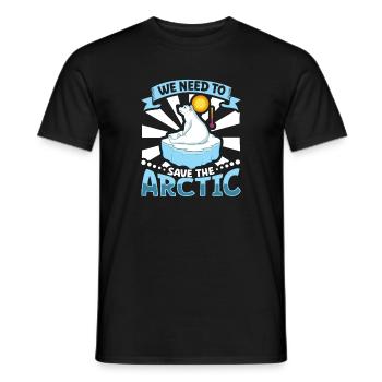 Polar Bear Global Warming Artic Seal hunting Ursus - Men's T-Shirt - black - Front - AI Model Male 178 light (178cm)