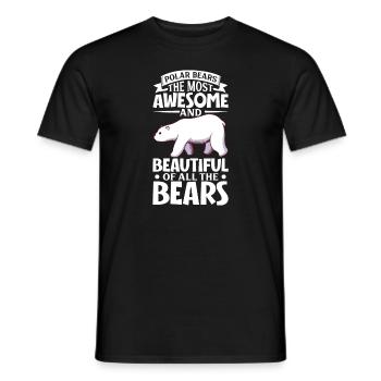 Polar Bear Global Warming Artic Seal hunting Ursus - Men's T-Shirt - black - Front - AI Model Male 178 light (178cm)