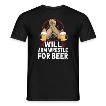Arm wrestler, arm wrestler, arm wrestler, - Men's T-Shirt - black - Front - AI Model Male 178 light (178cm)