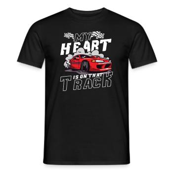 Race Car Dirt Track Racing Funny Racer Race Car - Men's T-Shirt - black - Front - AI Model Male 178 light (178cm)