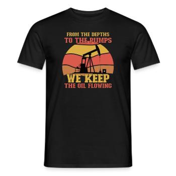 Spinfield Wife Roughneck Oil Drilling Frac crew - T-shirt homme - noir - Devant - AI Model Male 178 light (178cm)
