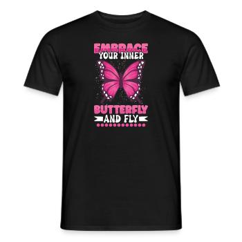 Insecte papillon monarque Monarque Habitat - T-shirt homme - noir - Devant - AI Model Male 178 light (178cm)