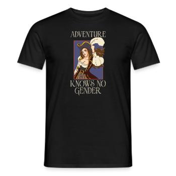 Pirate Pirate Ship Woman Pirate Captain - Men's T-Shirt - black - Front - AI Model Male 178 light (178cm)
