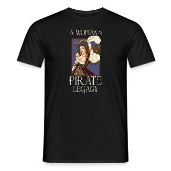 Pirate Pirate Ship Woman Pirate Captain - Men's T-Shirt - black - Front - AI Model Male 178 light (178cm)