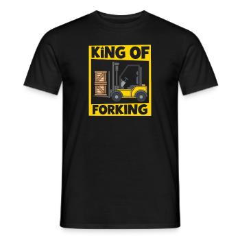 Chariot élévateur d’entrepôt de chariot élévateur - T-shirt homme - noir - Devant - AI Model Male 178 light (178cm)