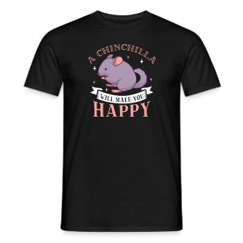 Chinchilla Liebhaber Geschenk Geschenkidee - Männer T-Shirt - Schwarz - Vorne - AI Model Male 178 light (178cm)