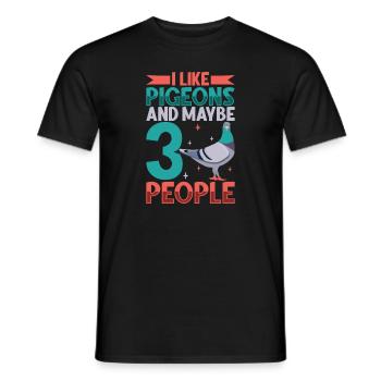 Pigeon Pigeon Racing Pigeon Racer Pigeon Keeper - Men's T-Shirt - black - Front - AI Model Male 178 light (178cm)