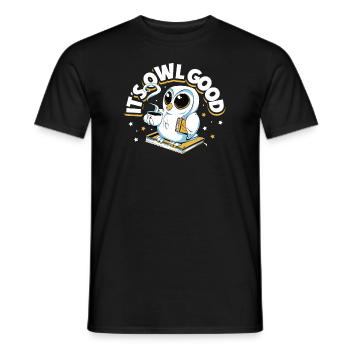 Owl Cute Owl Owl Lover just a Boy who loves owls - Männer T-Shirt - Schwarz - Vorne - AI Model Male 178 light (178cm)