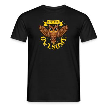 Owl Cute Owl Owl Lover just a Boy who loves owls - Männer T-Shirt - Schwarz - Vorne - AI Model Male 178 light (178cm)