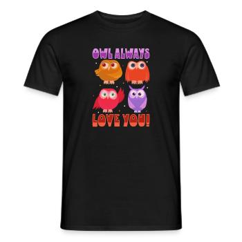 Owl Cute Owl Owl Lover just a Boy who loves owls - Männer T-Shirt - Schwarz - Vorne - AI Model Male 178 light (178cm)