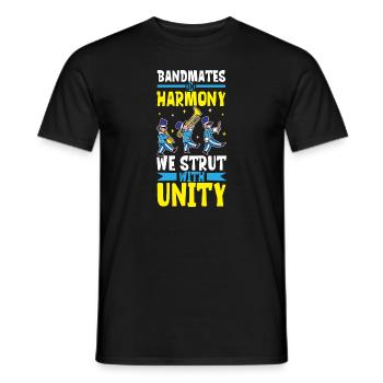 Marching Band Clarinetist School Rehearsal Music - Men's T-Shirt - black - Front - AI Model Male 178 light (178cm)