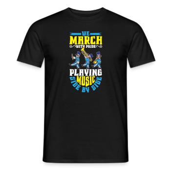 Marching Band Clarinetist School Rehearsal Music - Men's T-Shirt - black - Front - AI Model Male 178 light (178cm)