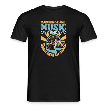 Marching Band Clarinetist School Rehearsal Music - Men's T-Shirt - black - Front - AI Model Male 178 light (178cm)